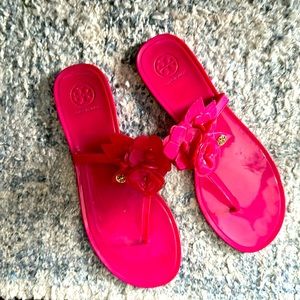 Hot pink, Tory, Burch, flower, sandals